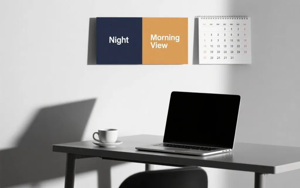 深夜与清晨两种观赛档位的日历规划视觉